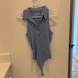 Abercrombie & Fitch Light Blue Collared Bodysuit